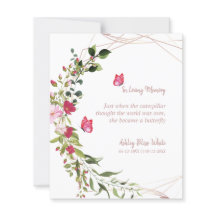 Floral Botanical Butterflies Memorial Dear Ones