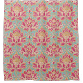 Floral Botanical Medallion Pattern シャワーカーテン (正面)
