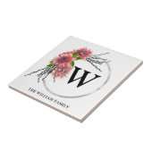 FLORAL BOTANICAL MONOGRAM FAMILY NAME タイル (側面)