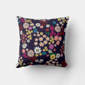 Floral botanical motif elegant flower artwork, クッション (裏面)