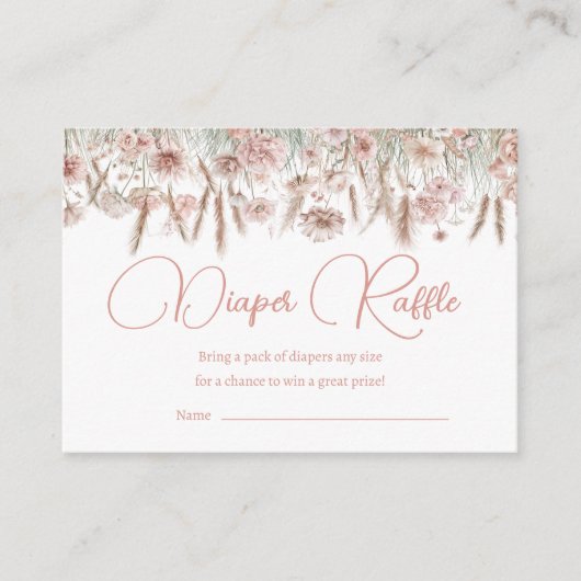 Floral Botanical Pampas Grass Game Card エンクロージャーカード (正面)