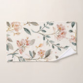 Floral Botanical Watercolor Leaves Beige Painted バスタオルセット (ハンドタオル)