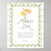 Floral Bouquet Baby Shower Momosa Bar ポスター (正面)