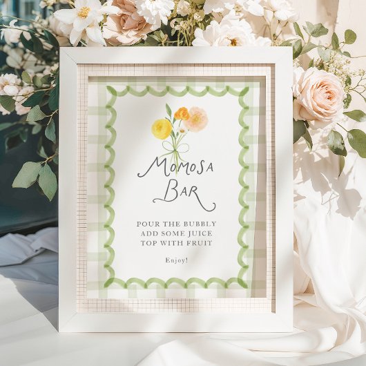 Floral Bouquet Baby Shower Momosa Bar ポスター