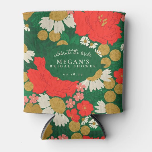 Floral Bouquet Bridal Shower 缶クーラー (正面)