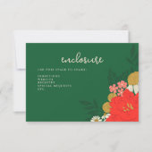 Floral Bouquet Bridal Shower Invitation Insert 招待状 (正面)