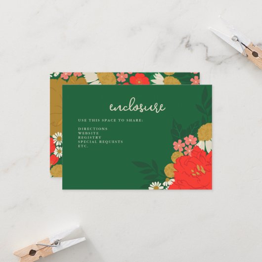 Floral Bouquet Bridal Shower Invitation Insert 招待状 (正面/裏面インサイチュ)