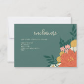 Floral Bouquet Bridal Shower Invitation Insert 招待状 (正面)
