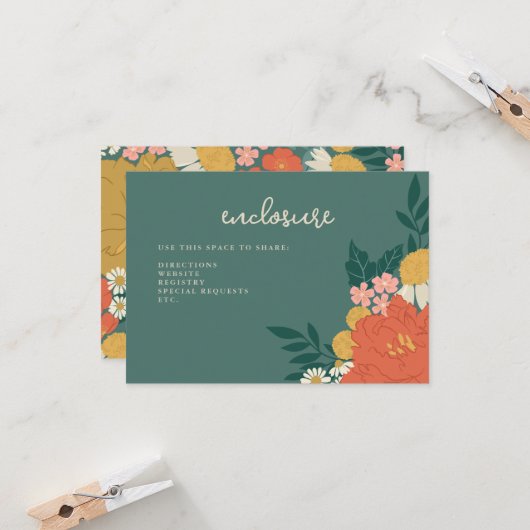 Floral Bouquet Bridal Shower Invitation Insert 招待状 (正面/裏面インサイチュ)