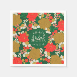 Floral Bouquet Bridal Shower Paper Plates スタンダードカクテルナプキン