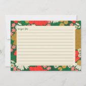 Floral Bouquet Bridal Shower Recipe Card サンキューカード (正面)
