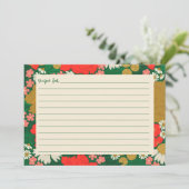 Floral Bouquet Bridal Shower Recipe Card サンキューカード (スタンド正面)