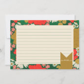 Floral Bouquet Bridal Shower Recipe Card サンキューカード (裏面)