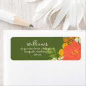 Floral Bouquet Bridal Shower Return Address Label ラベル (インサイチュ)