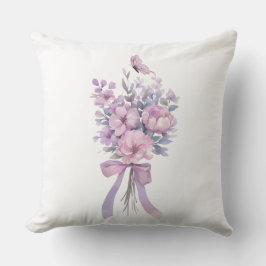 Floral Bouquet & Butterfly Pillow – Romantic  クッション