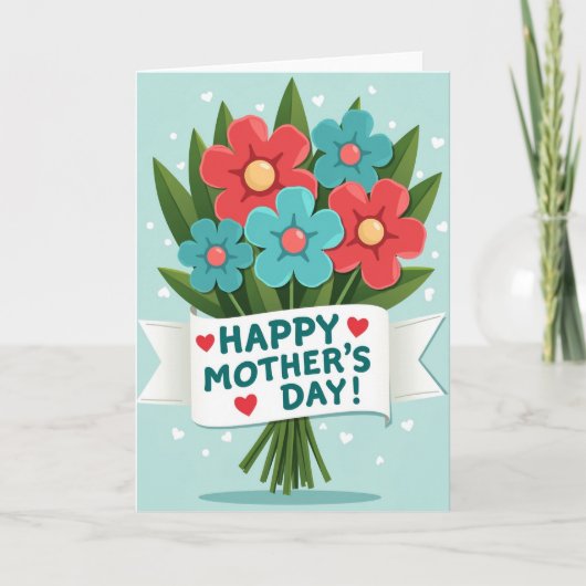 Floral Bouquet Celebration Card カード (正面)