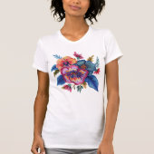 Floral Bouquet Faux Embroidery Yarn Design Tシャツ (正面)