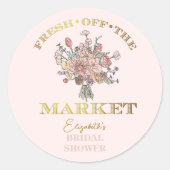 Floral Bouquet Fresh off the Market Bridal Shower ラウンドシール (正面)