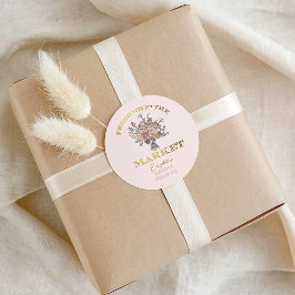 Floral Bouquet Fresh off the Market Bridal Shower ラウンドシール