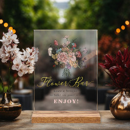 Floral Bouquet Fresh off the Market Flower Bar アクリルサイン