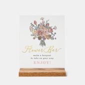 Floral Bouquet Fresh off the Market Flower Bar アクリルサイン (正面)