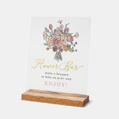 Floral Bouquet Fresh off the Market Flower Bar アクリルサイン (傾斜)