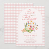FLORAL Bouquet Love Is in Bloom Bridal Shower  招待状 (正面/裏面)