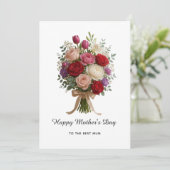 Floral Bouquet Mother’s Day Card for Best Mum シーズンカード (スタンド正面)