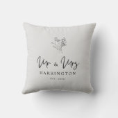 Floral Bouquet MR & MRS Quote for Couple クッション (裏面)