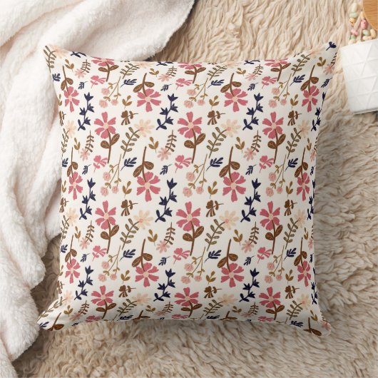 Floral Bouquet Pattern Decorative Pillow クッション (ブランケット)