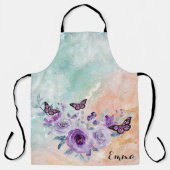 Floral bouquet purple garden エプロン (正面)