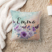 Floral bouquet purple garden クッション (ブランケット)