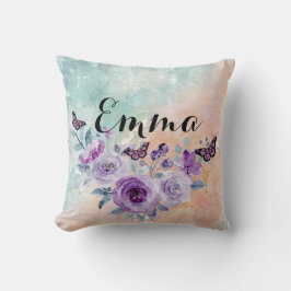 Floral bouquet purple garden クッション