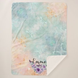 Floral bouquet purple garden シェルパブランケット