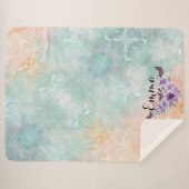 Floral bouquet purple garden シェルパブランケット (正面(横))