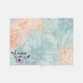 Floral bouquet purple garden フリースブランケット (正面(横))