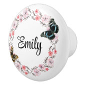 Floral bouquet romantic serenity butterflies セラミックノブ (右)