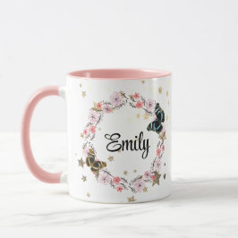 Floral bouquet romantic serenity butterflies マグカップ