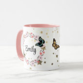 Floral bouquet romantic serenity butterflies マグカップ (正面左)