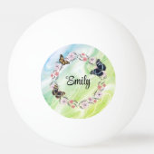 Floral bouquet romantic serenity butterflies 卓球ボール (正面)