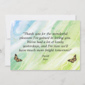 Floral bouquet romantic serenity butterflies 招待状 (裏面)