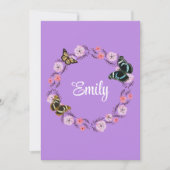 Floral bouquet romantic serenity butterflies 招待状 (正面)