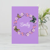 Floral bouquet romantic serenity butterflies 招待状 (スタンド正面)