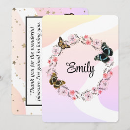 Floral bouquet romantic serenity butterflies 招待状