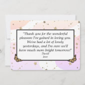 Floral bouquet romantic serenity butterflies 招待状 (裏面)