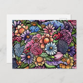 Floral Bouquet Spring Flower シーズンポストカード (正面/裏面)