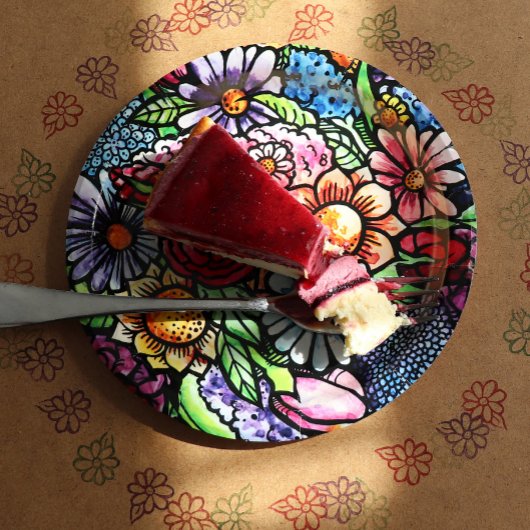 Floral Bouquet Spring Flower ペーパープレート