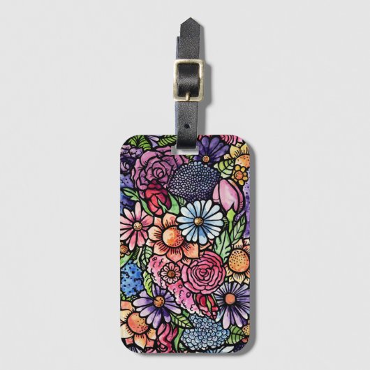 Floral Bouquet Spring Flower ラゲッジタグ (正面縦)