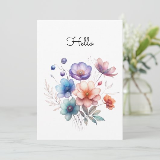 Floral Bouquet Watercolor Illustration Customize (スタンド正面)