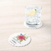  Floral Bouquet Wedding Custom Name ペーパーコースター (インサイチュ)
